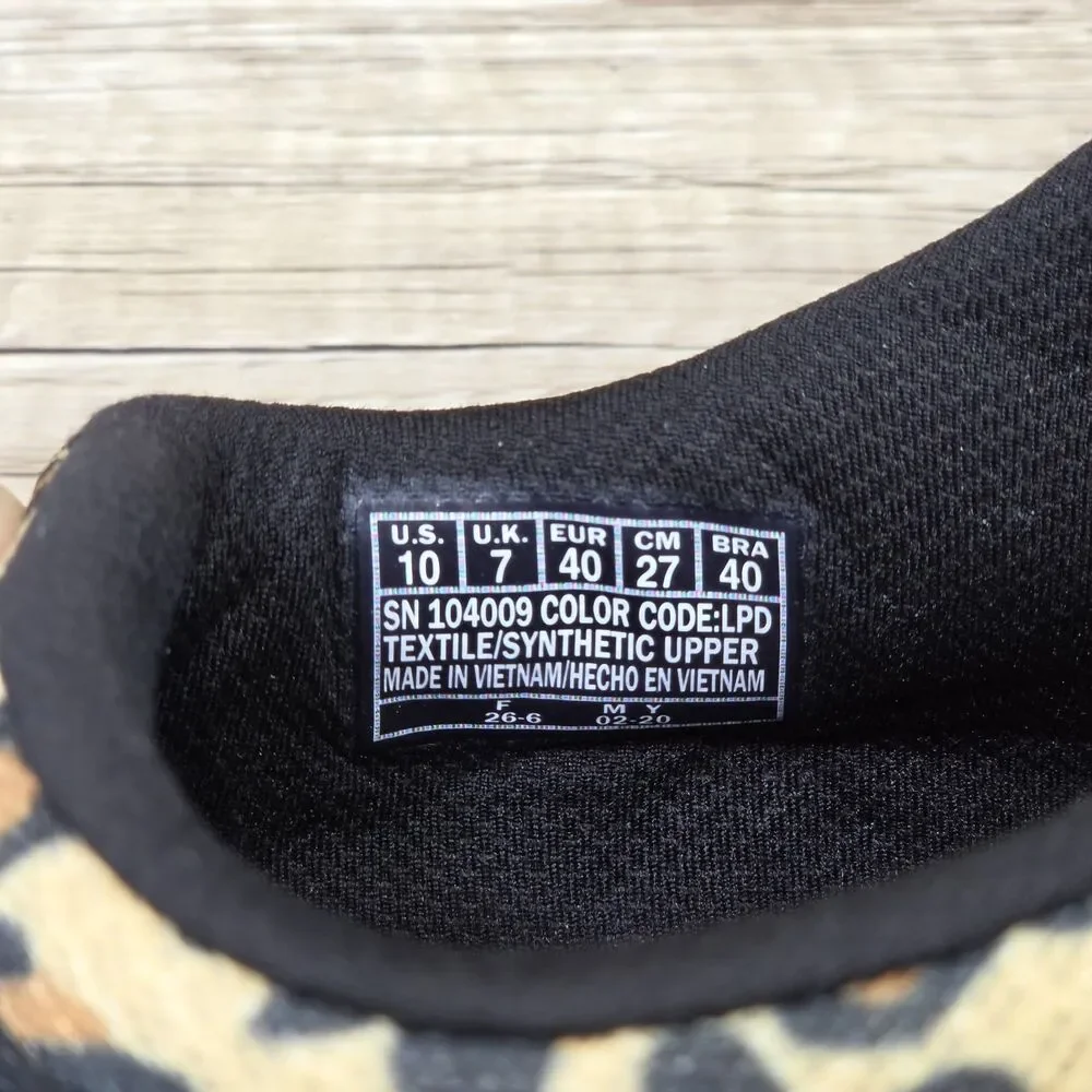 Skechers Gratis Wild Vibes Women's Sz 10 Black Brown Leopard Print Slip On Shoes